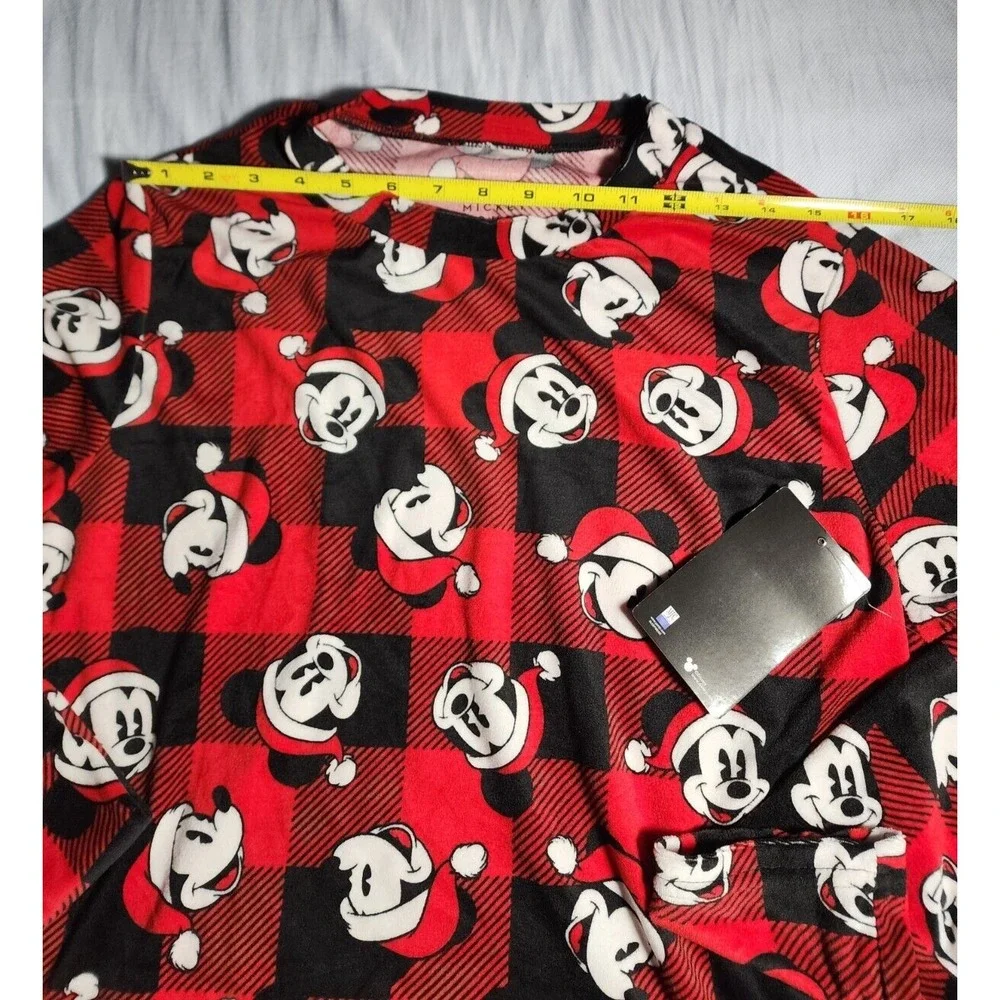Disney Mickey Mouse Sleepwear Womens Medium Red Plaid Pull Over Long Sleeve NWT - Picture 12 of 16